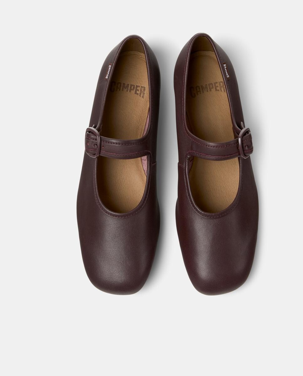 Sabrinas Casi Myra de Pele com Fivela Bordeaux-2