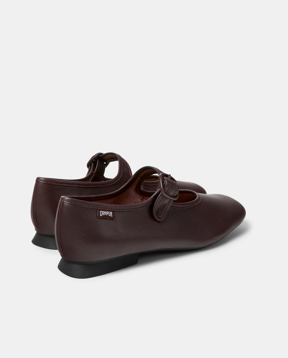 Sabrinas Casi Myra de Pele com Fivela Bordeaux-3