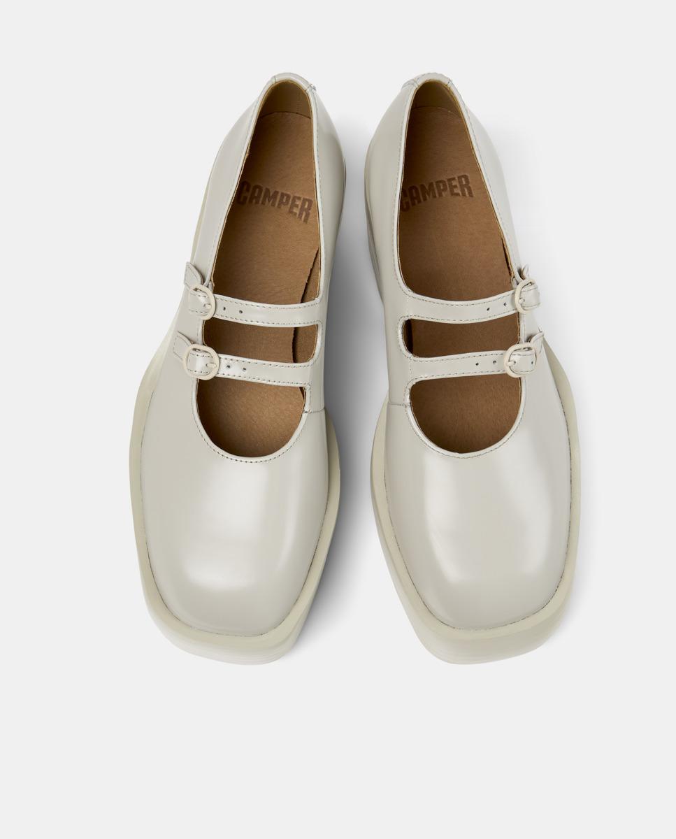 Sabrinas Billie com Tacão Bloco Bege-2