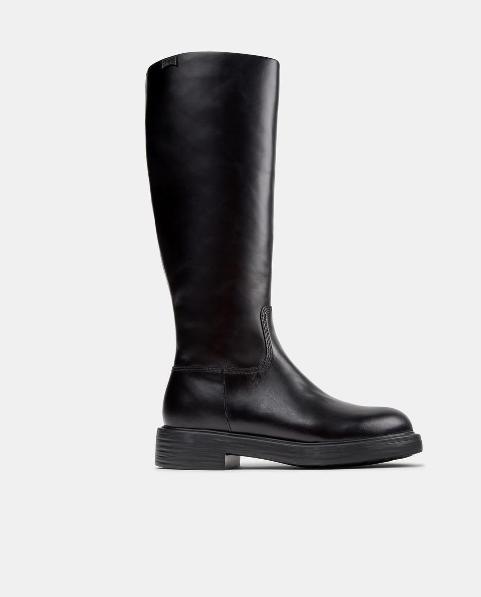 Botas Altas Dean de Pele Preto-1