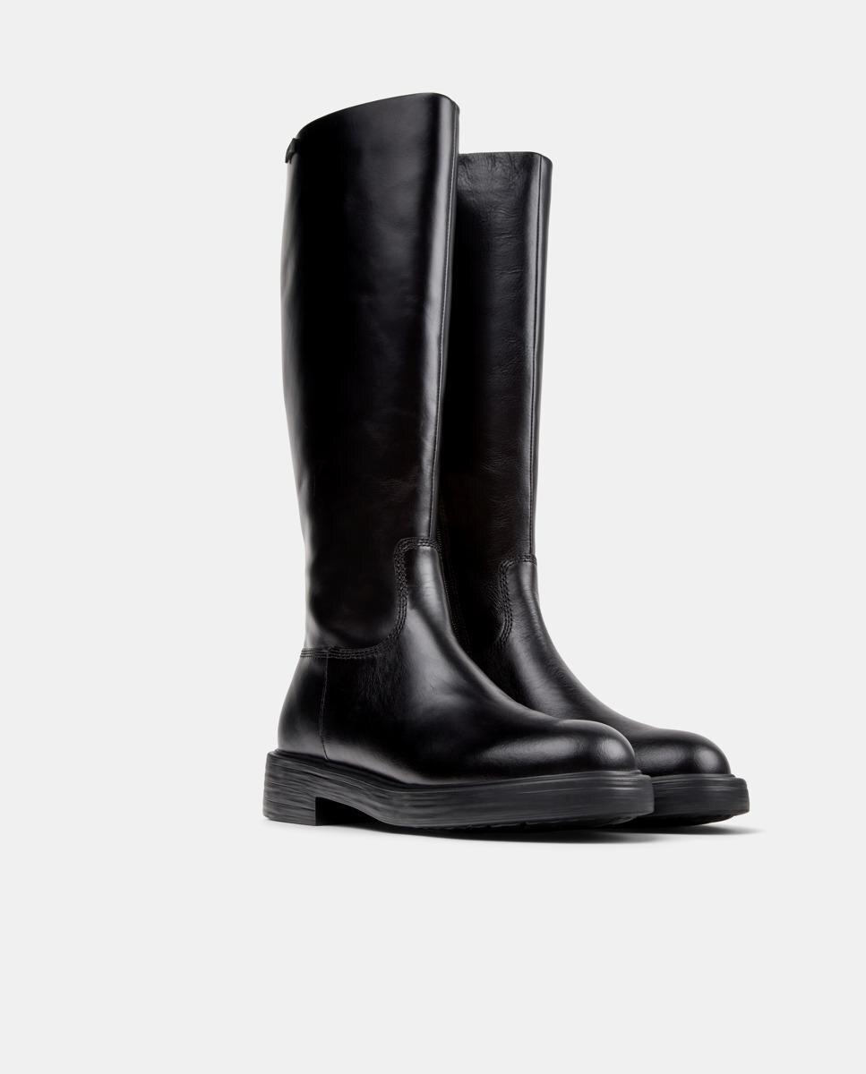 Botas Altas Dean de Pele Preto-4