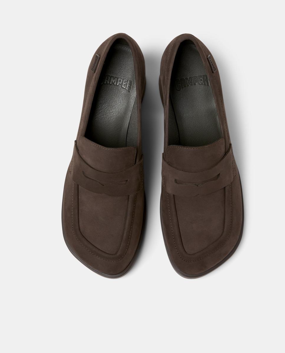 Mocassins Kora com Tacão Bloco Castanho-escuro-2