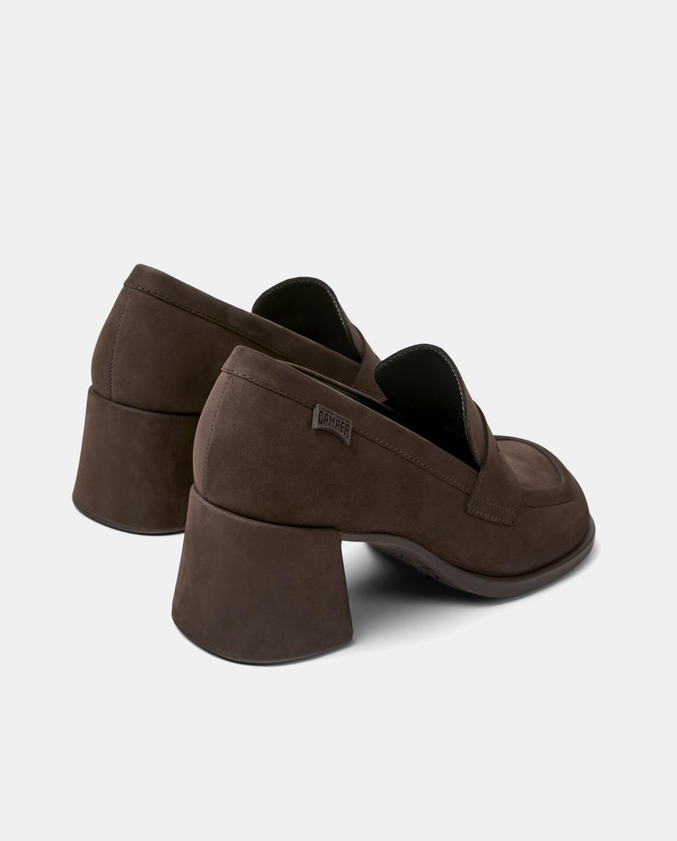 Mocassins Kora com Tacão Bloco Castanho-escuro-3