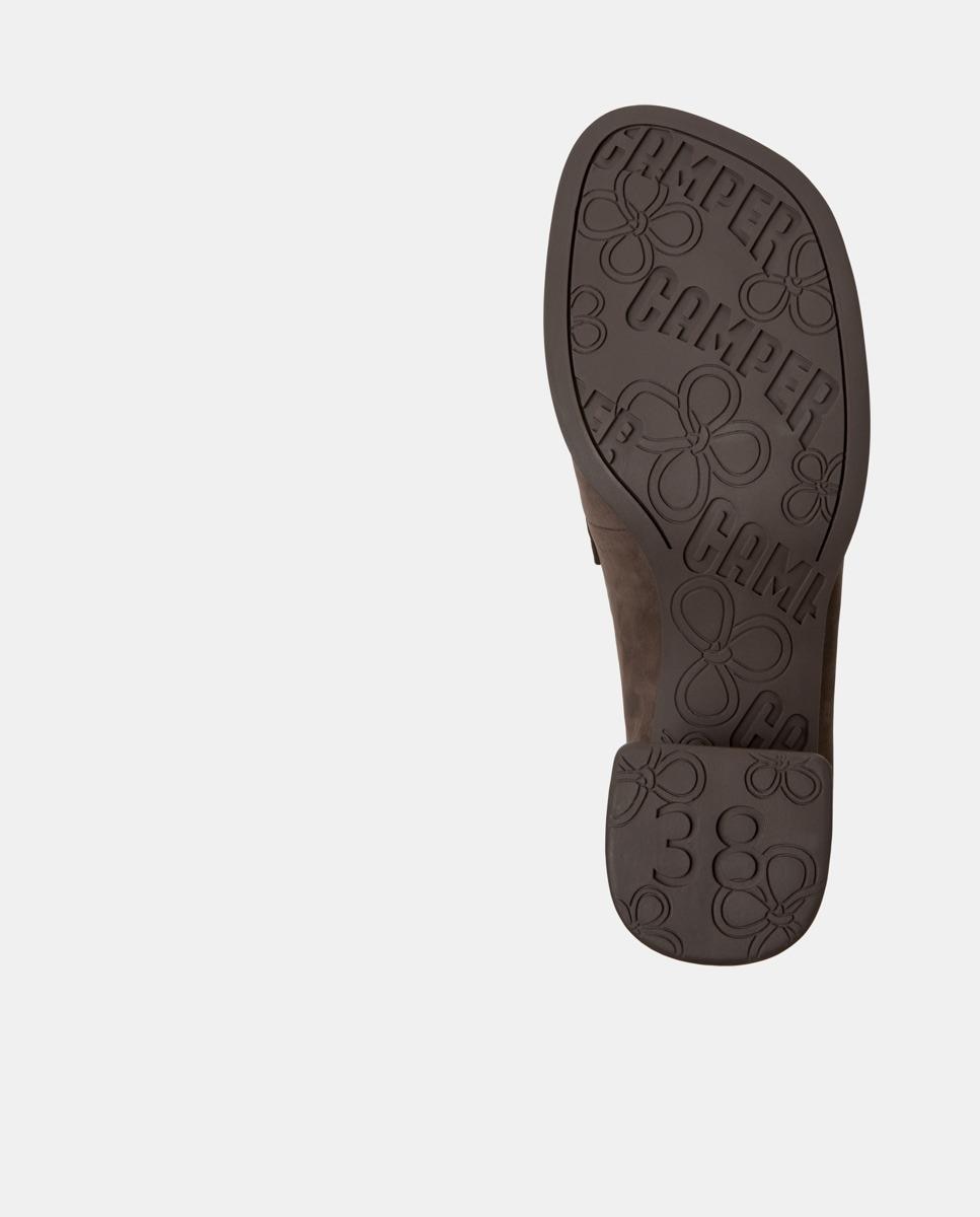 Mocassins Kora com Tacão Bloco Castanho-escuro-4