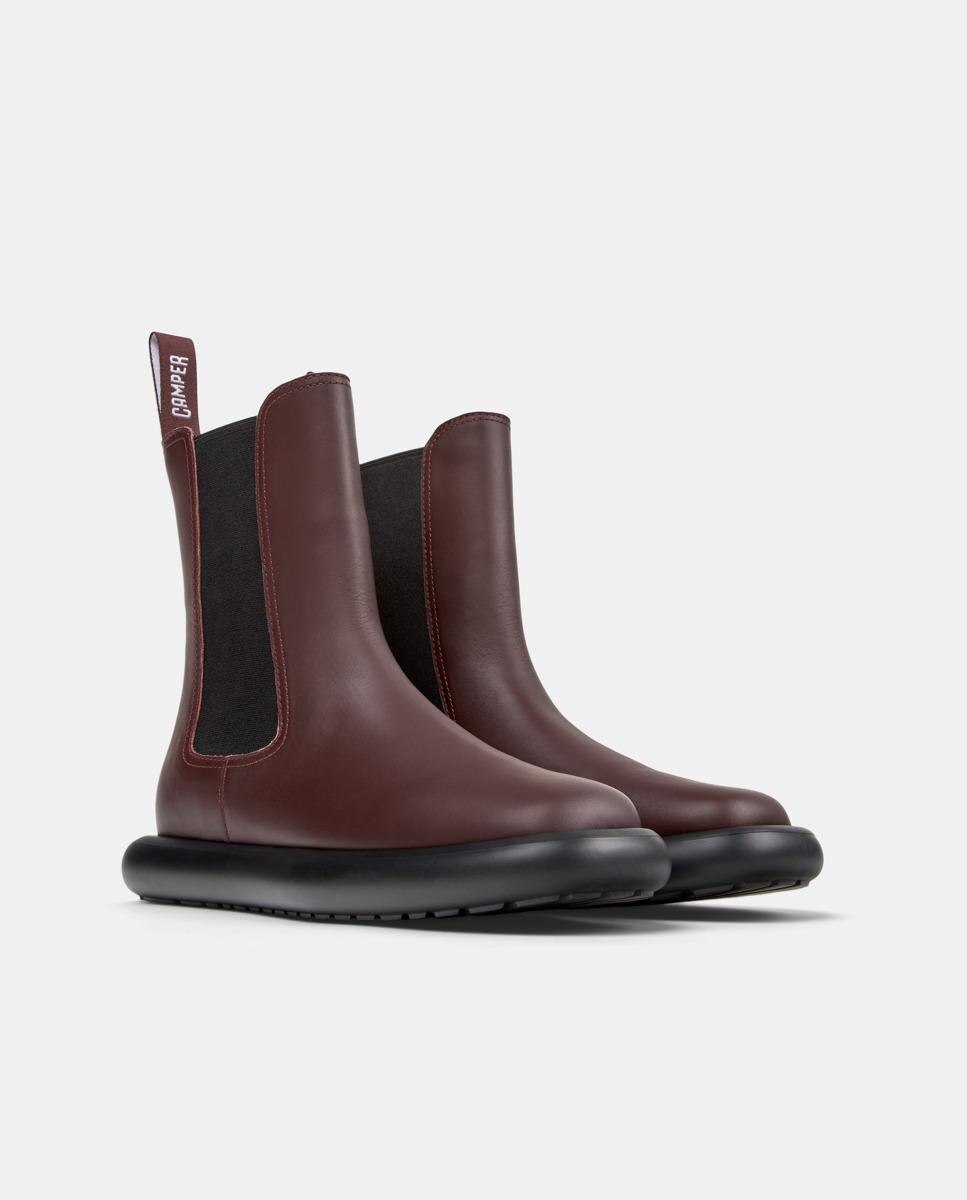 Botins de Pele Onda Bordeaux-5
