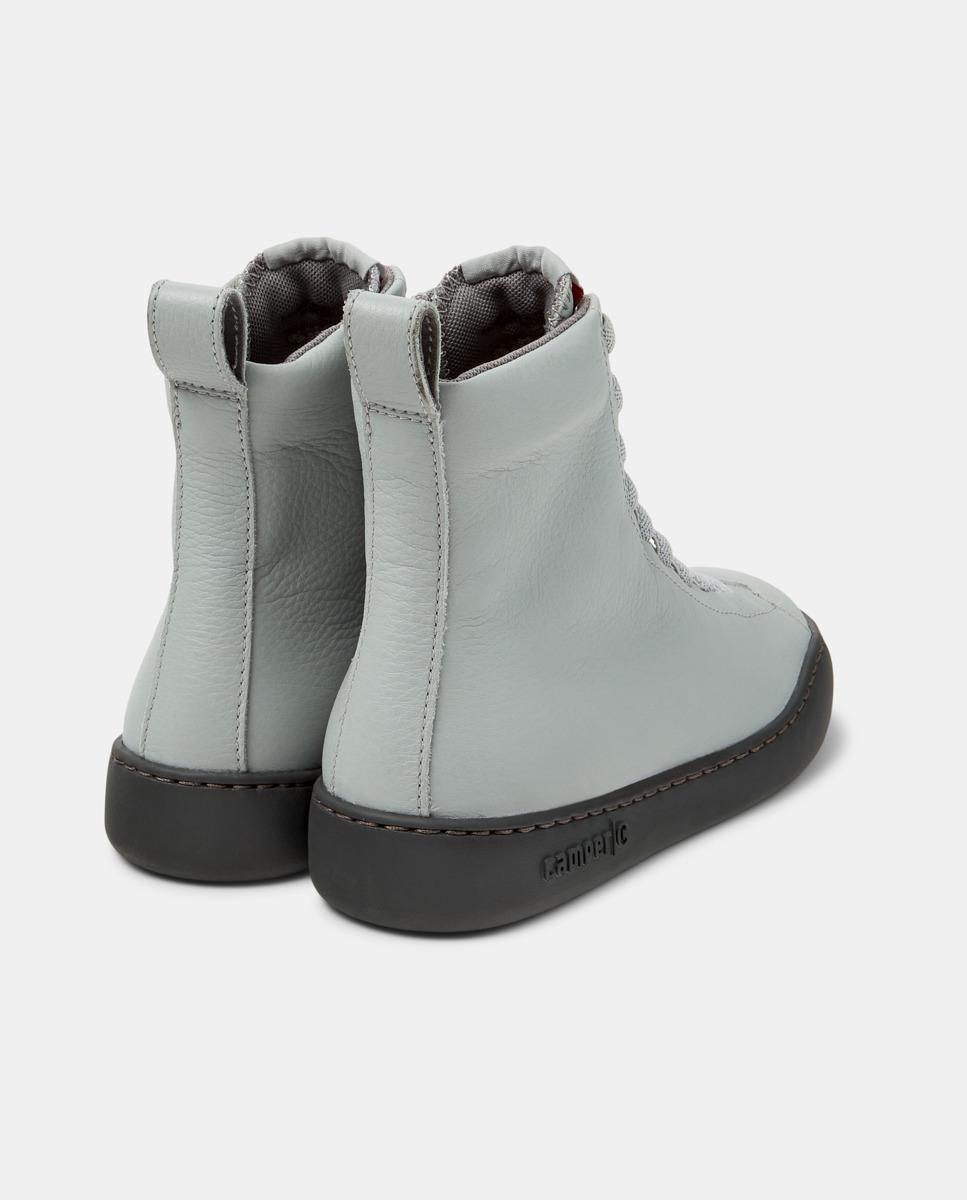Sapatilhas de Pele Abotinadas Peu Touring Cinzento-claro-3
