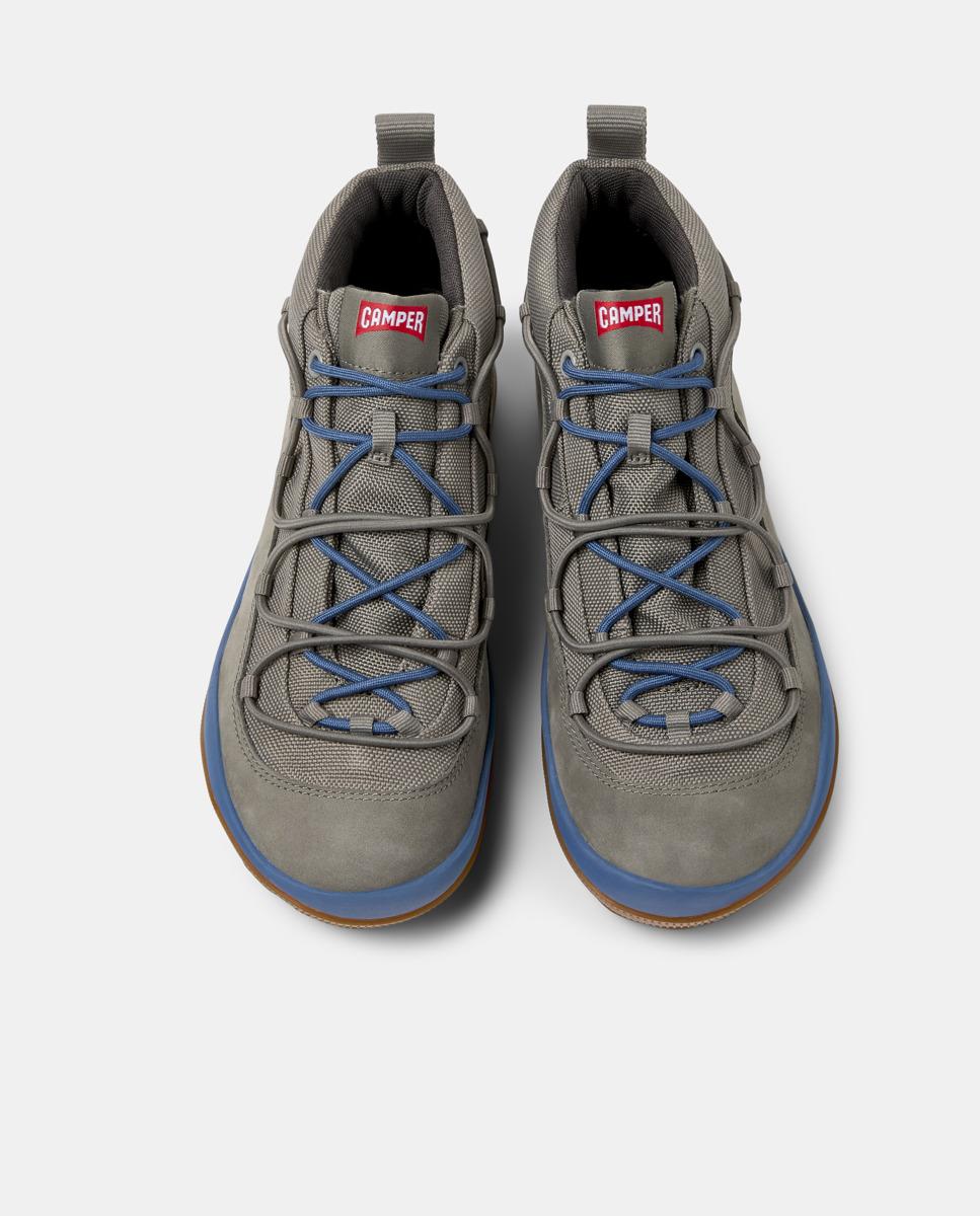 Botins Peu Pista Gm com Atacadores Cinzento / Azul-2