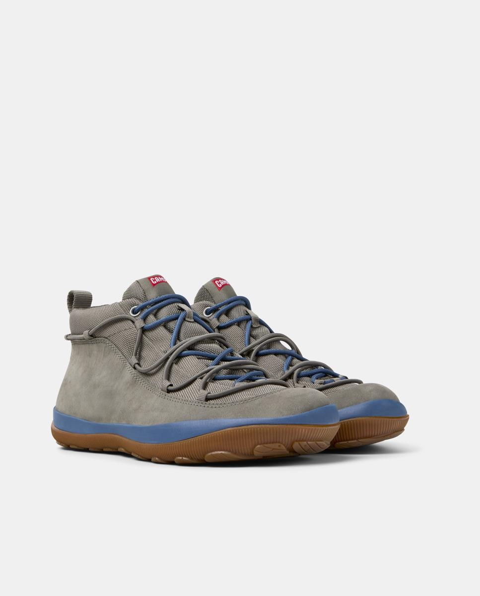 Botins Peu Pista Gm com Atacadores Cinzento / Azul-5
