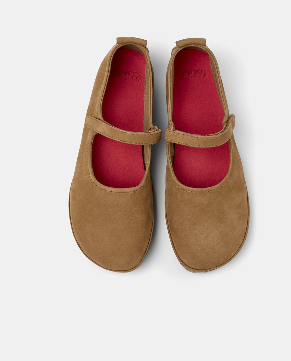 Sabrinas Right Nina com Ajuste Velcro em Pele Castanho-2