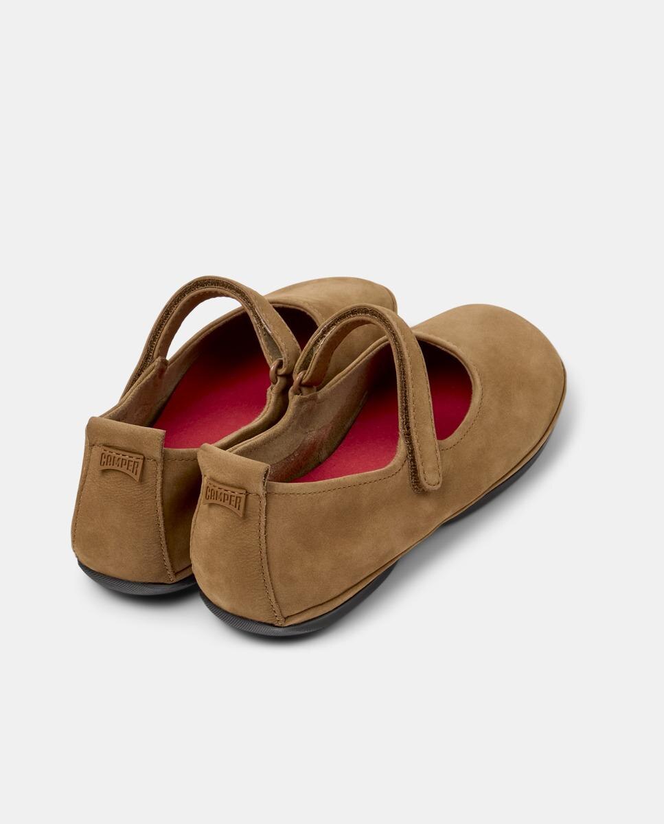 Sabrinas Right Nina com Ajuste Velcro em Pele Castanho-3