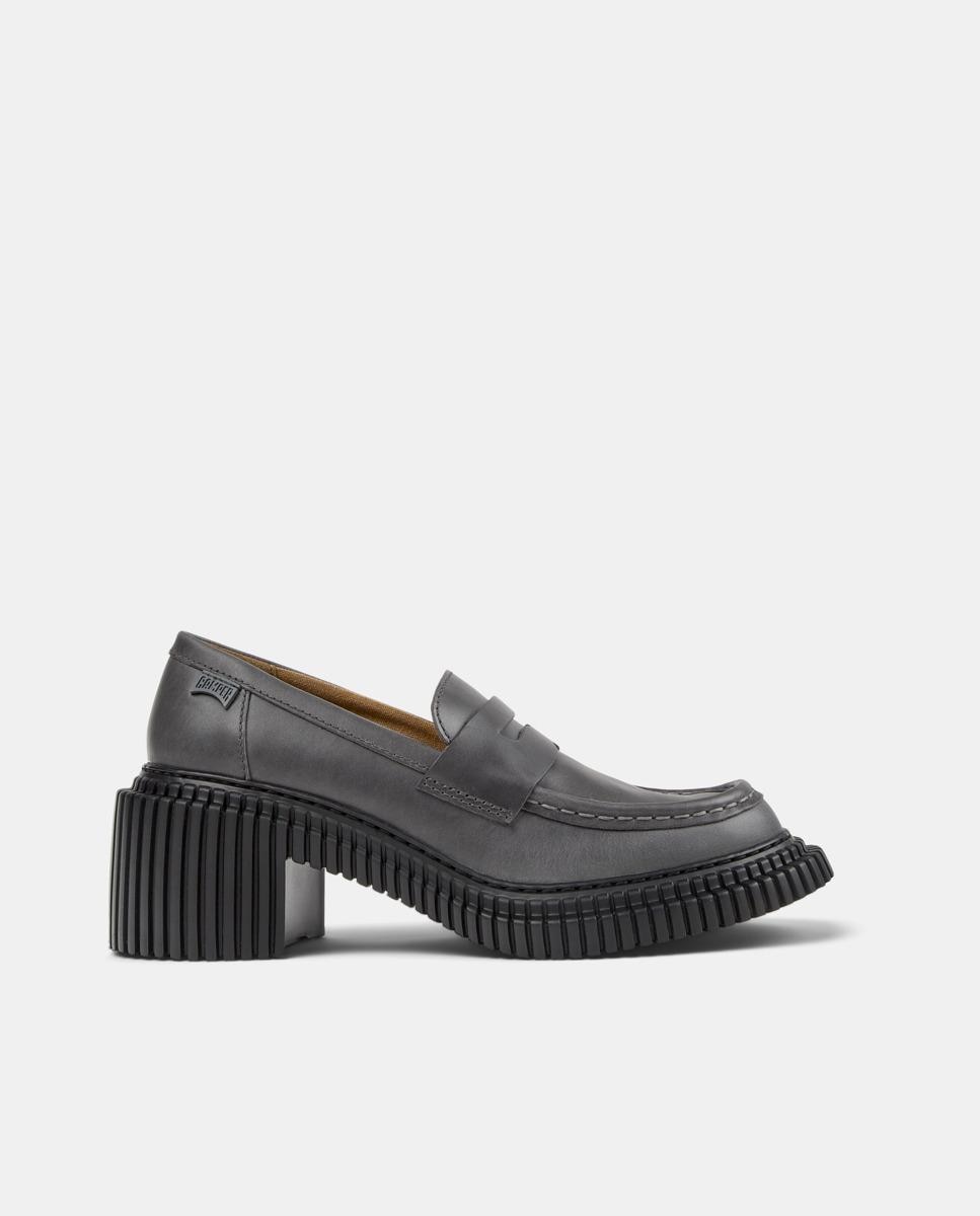 Mocassins de Pele Pix London Twins Cinzento-1