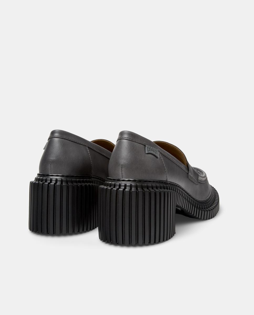 Mocassins de Pele Pix London Twins Cinzento-3