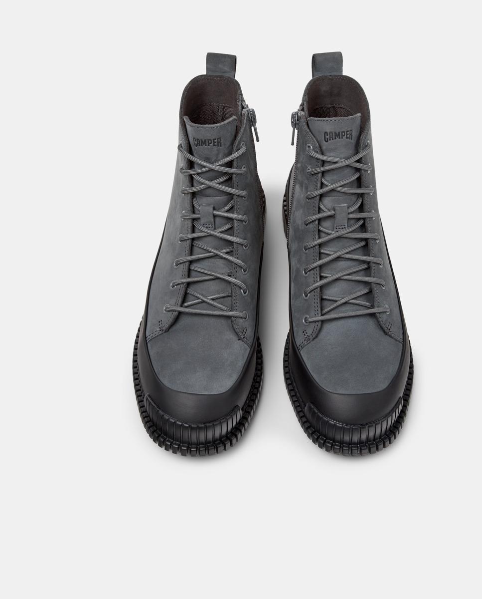 Botins de Pele Pix Cinzento-2