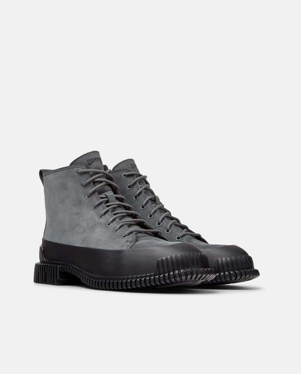 Botins de Pele Pix Cinzento-5