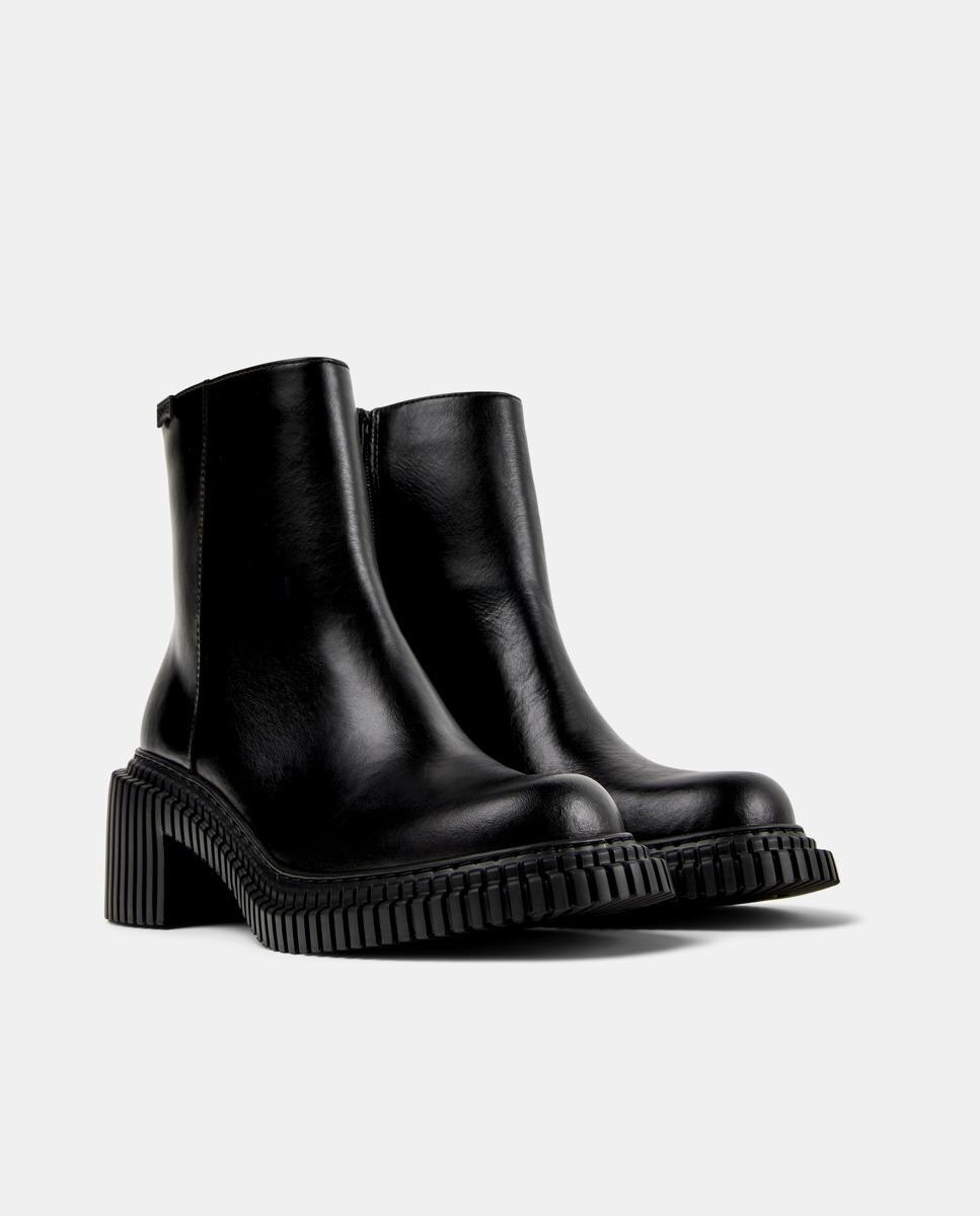 Botins de Pele Pix London Preto-5