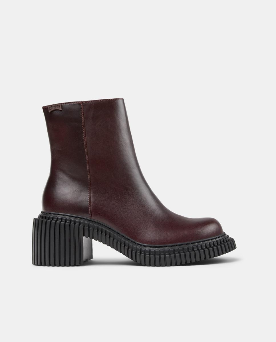 Botins de Pele Pix London Bordeaux-1