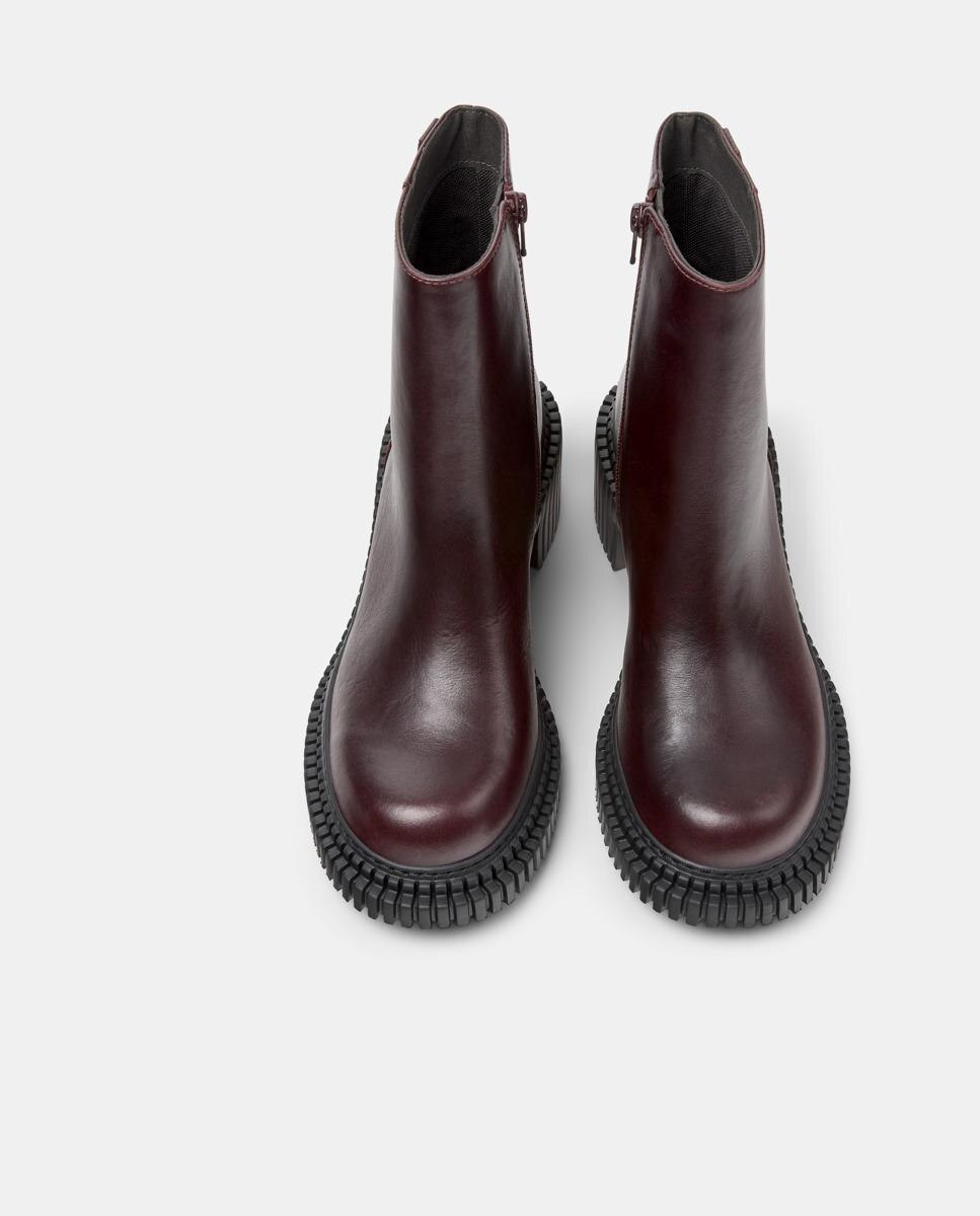 Botins de Pele Pix London Bordeaux-2