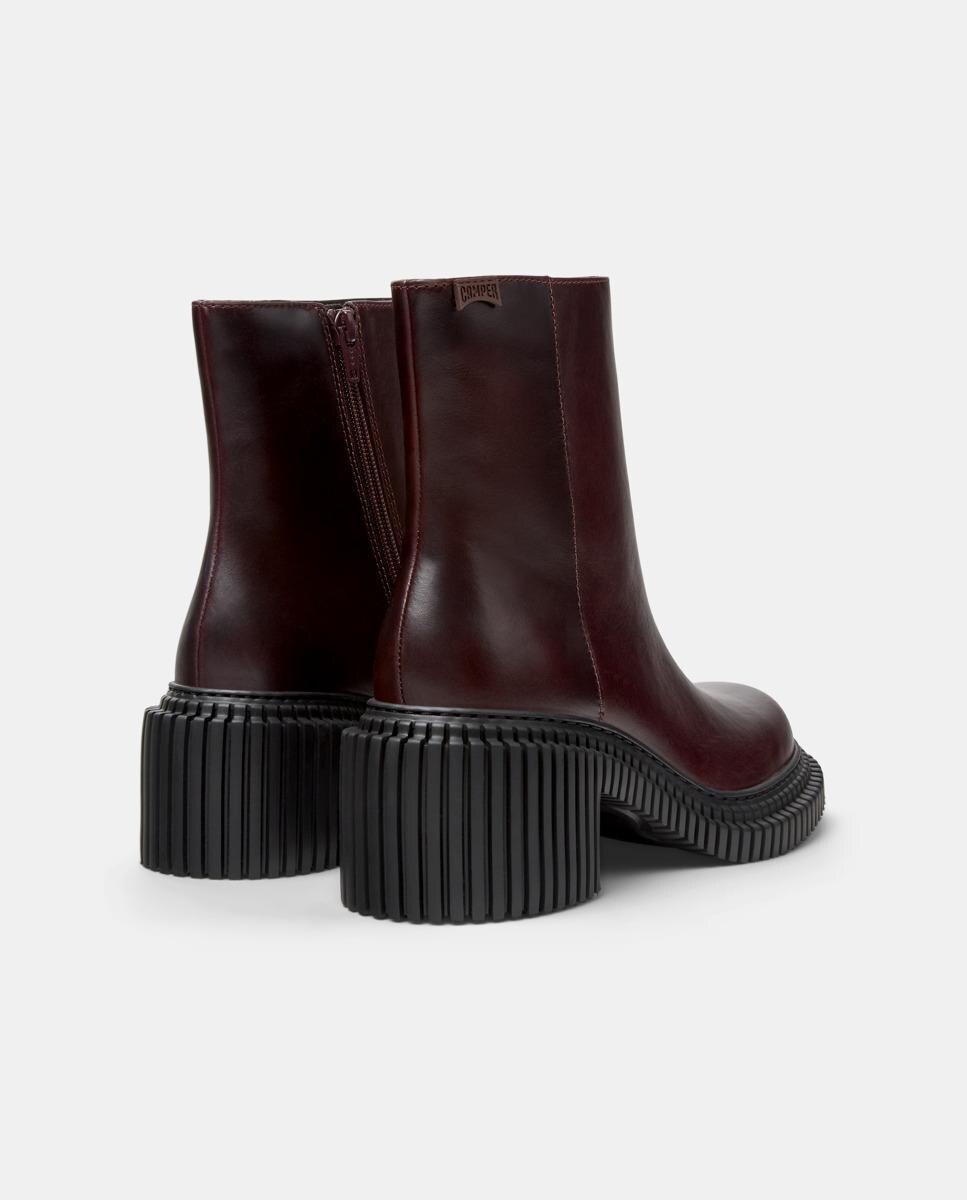 Botins de Pele Pix London Bordeaux-3