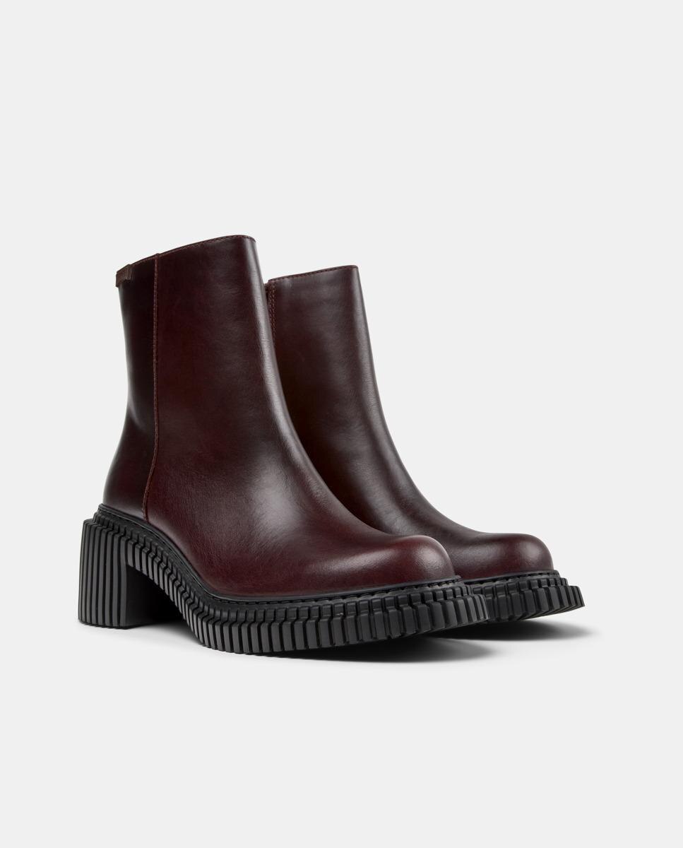 Botins de Pele Pix London Bordeaux-5