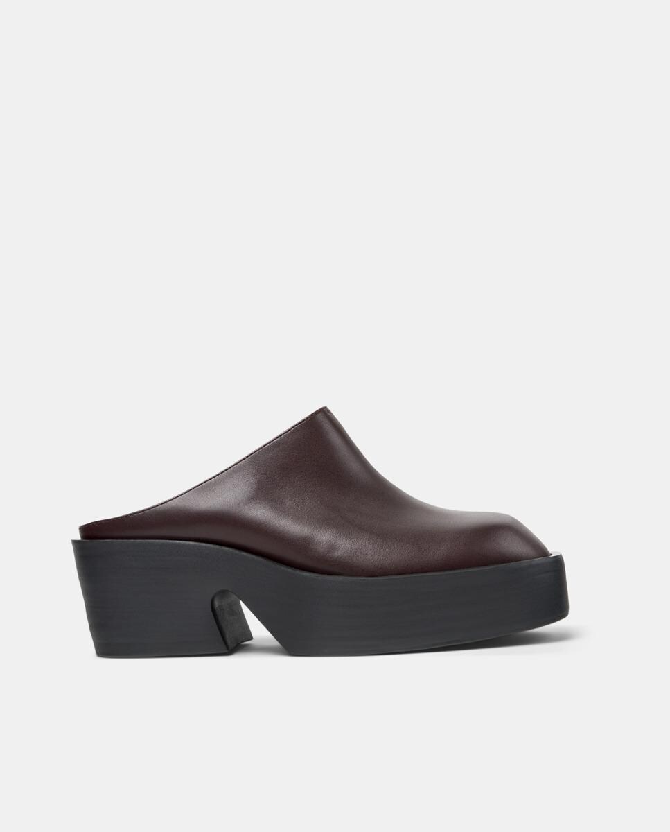 Mules Billie com Tacão Bordeaux-1