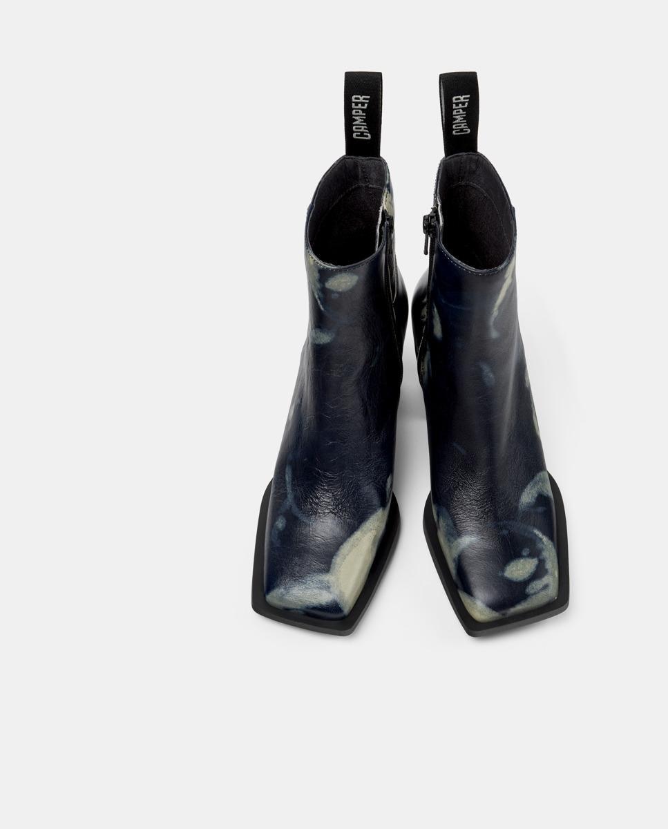 Botins Karole de Pele Azul-marinho-2