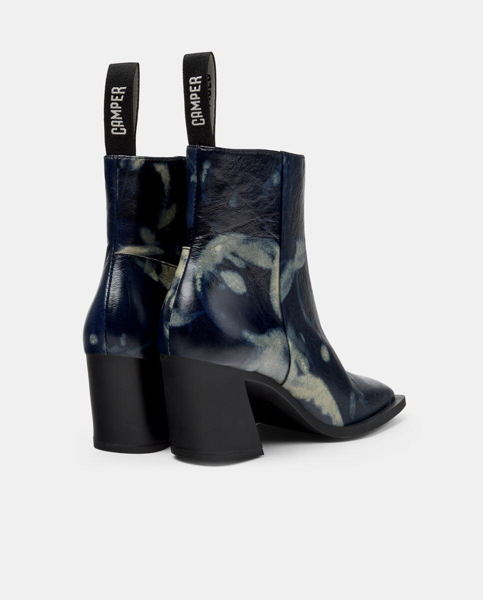 Botins Karole de Pele Azul-marinho-3