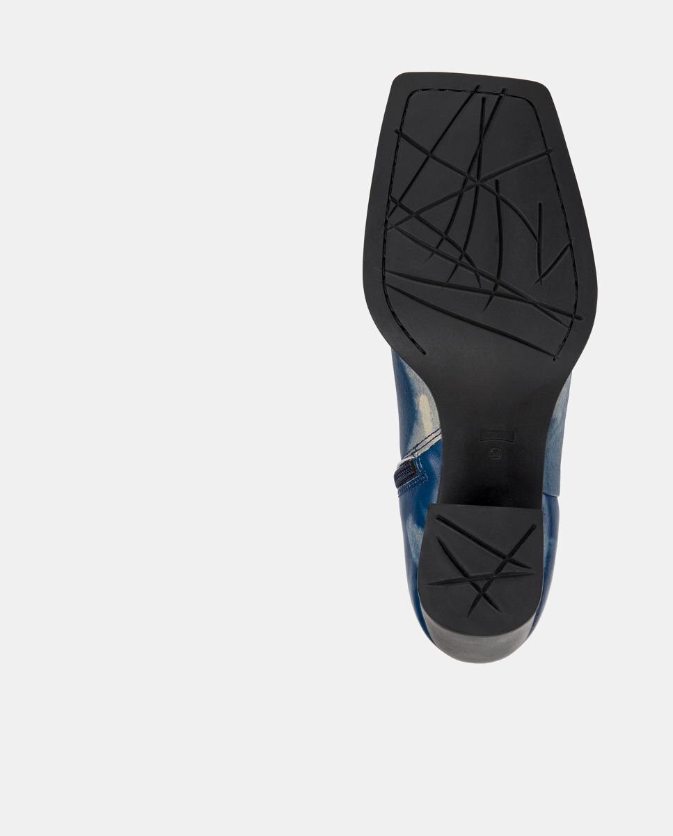 Botins Karole de Pele Azul-escuro-4