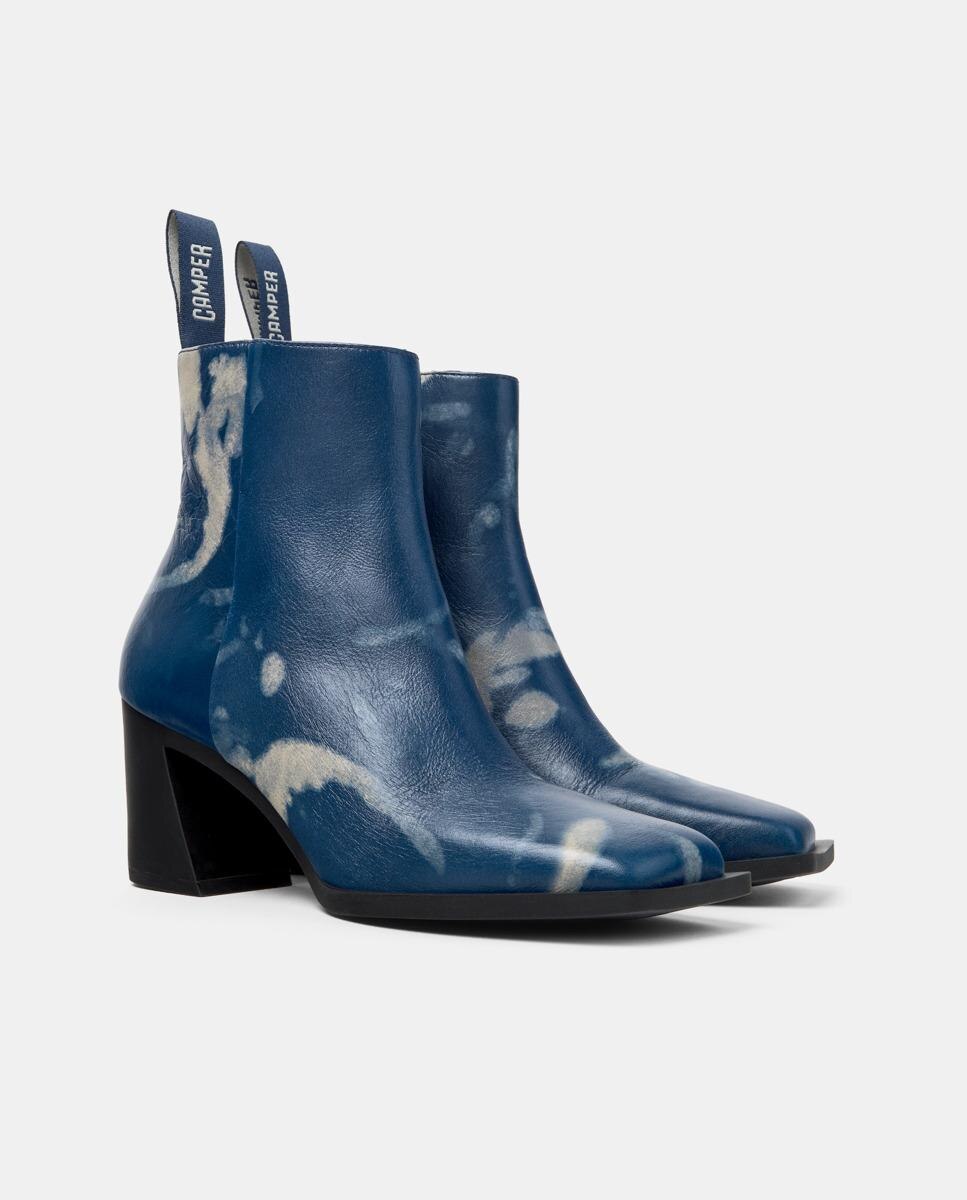 Botins Karole de Pele Azul-escuro-5