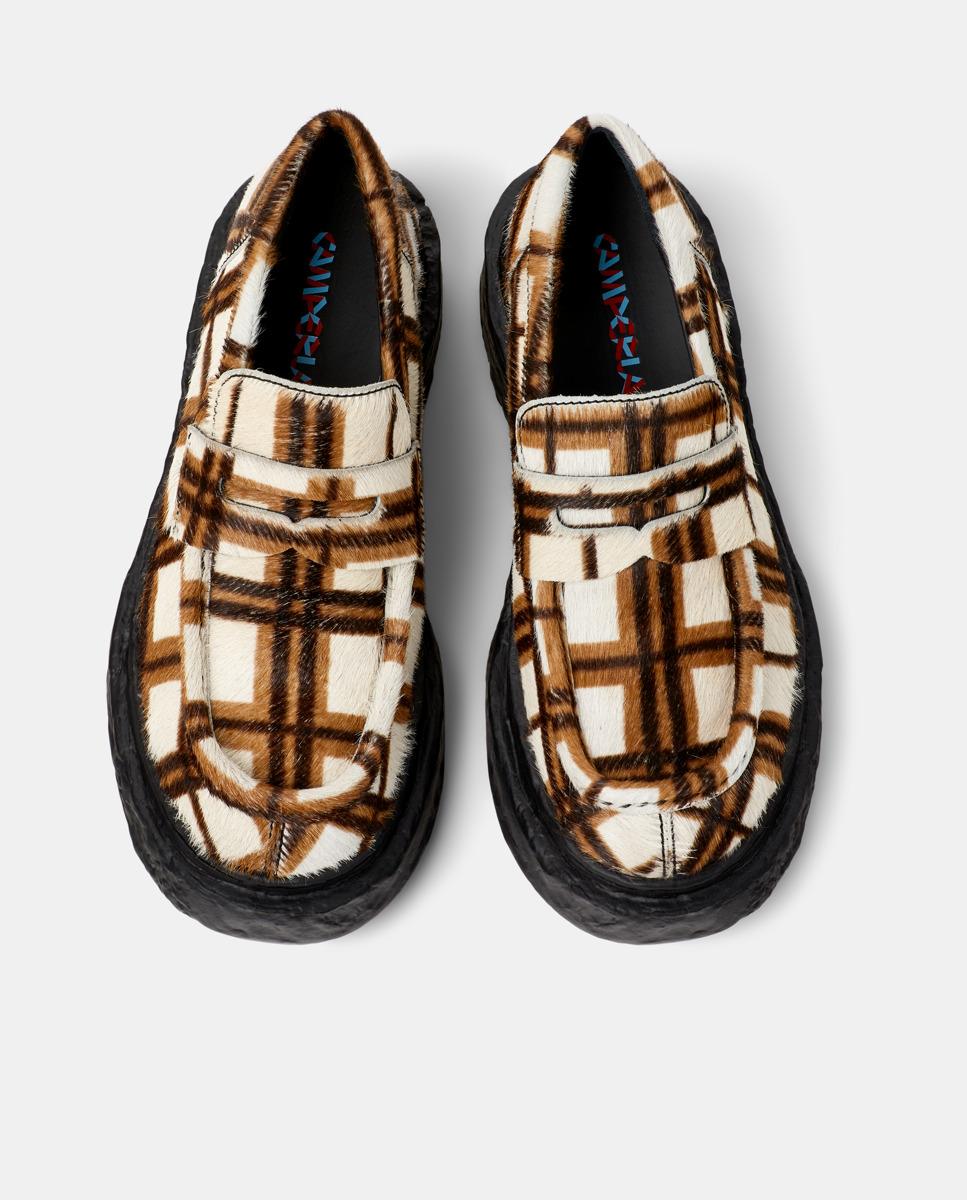 Mocassins Vamonos de Pele Castanho / Branco gasto-2