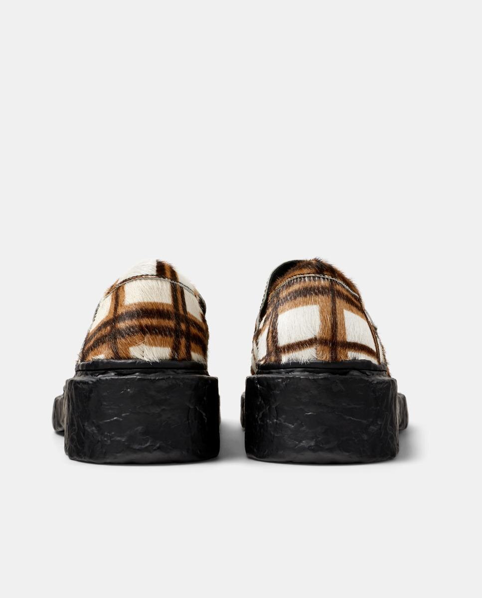 Mocassins Vamonos de Pele Castanho / Branco gasto-3