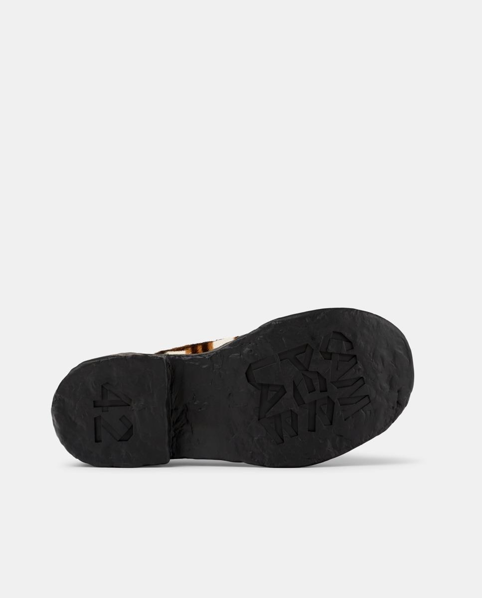 Mocassins Vamonos de Pele Castanho / Branco gasto-4