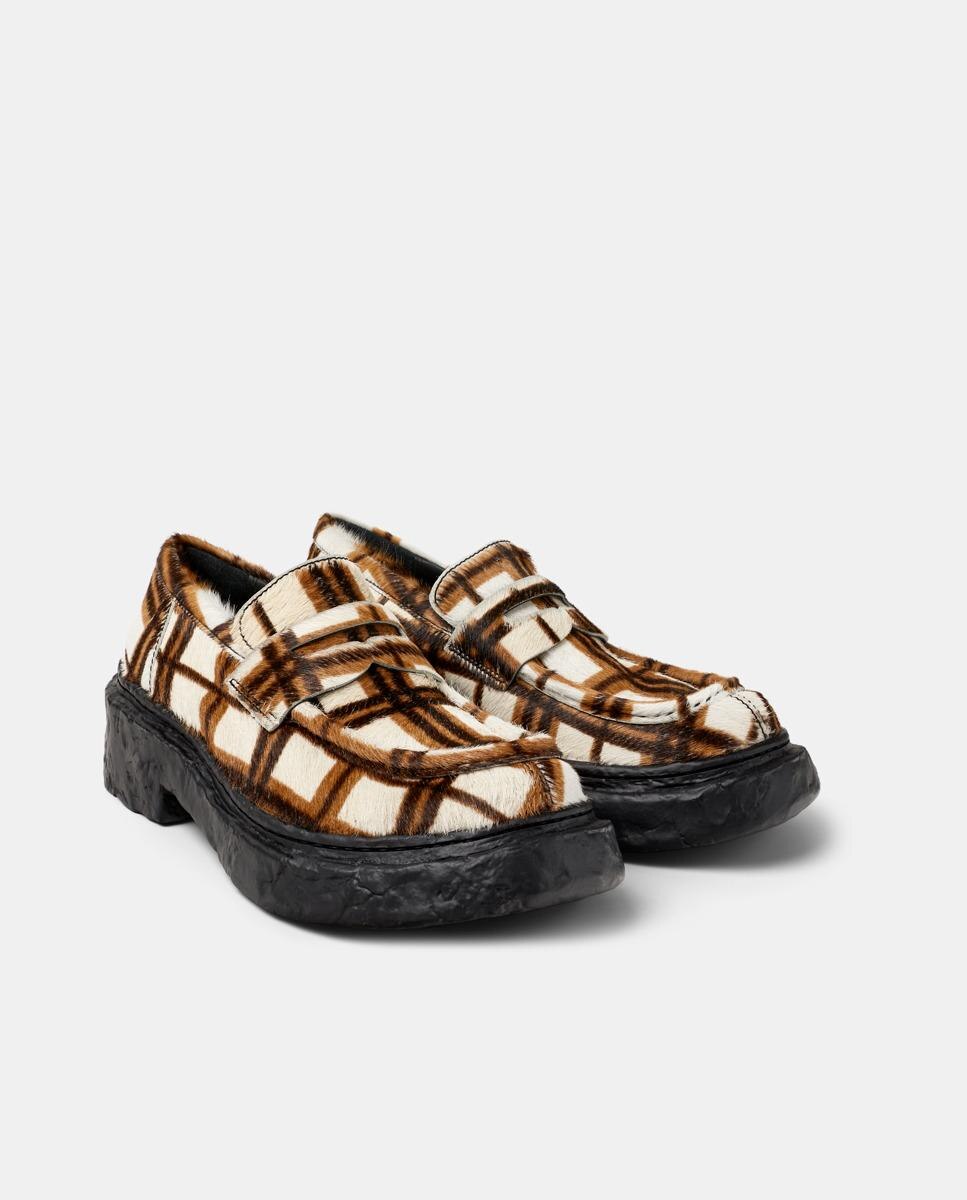 Mocassins Vamonos de Pele Castanho / Branco gasto-5