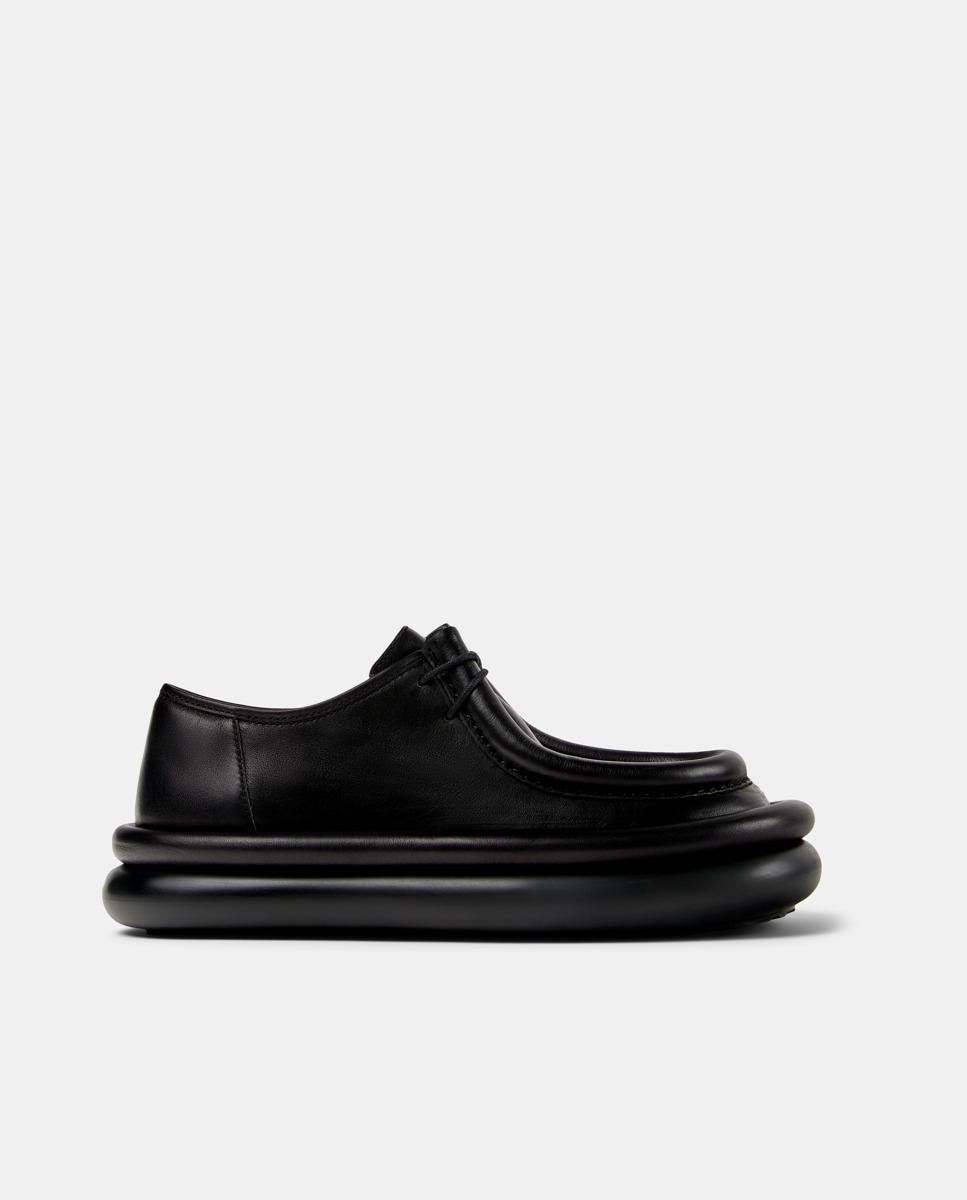 Sapatos de Cordões Aqua com Plataforma Preto-1