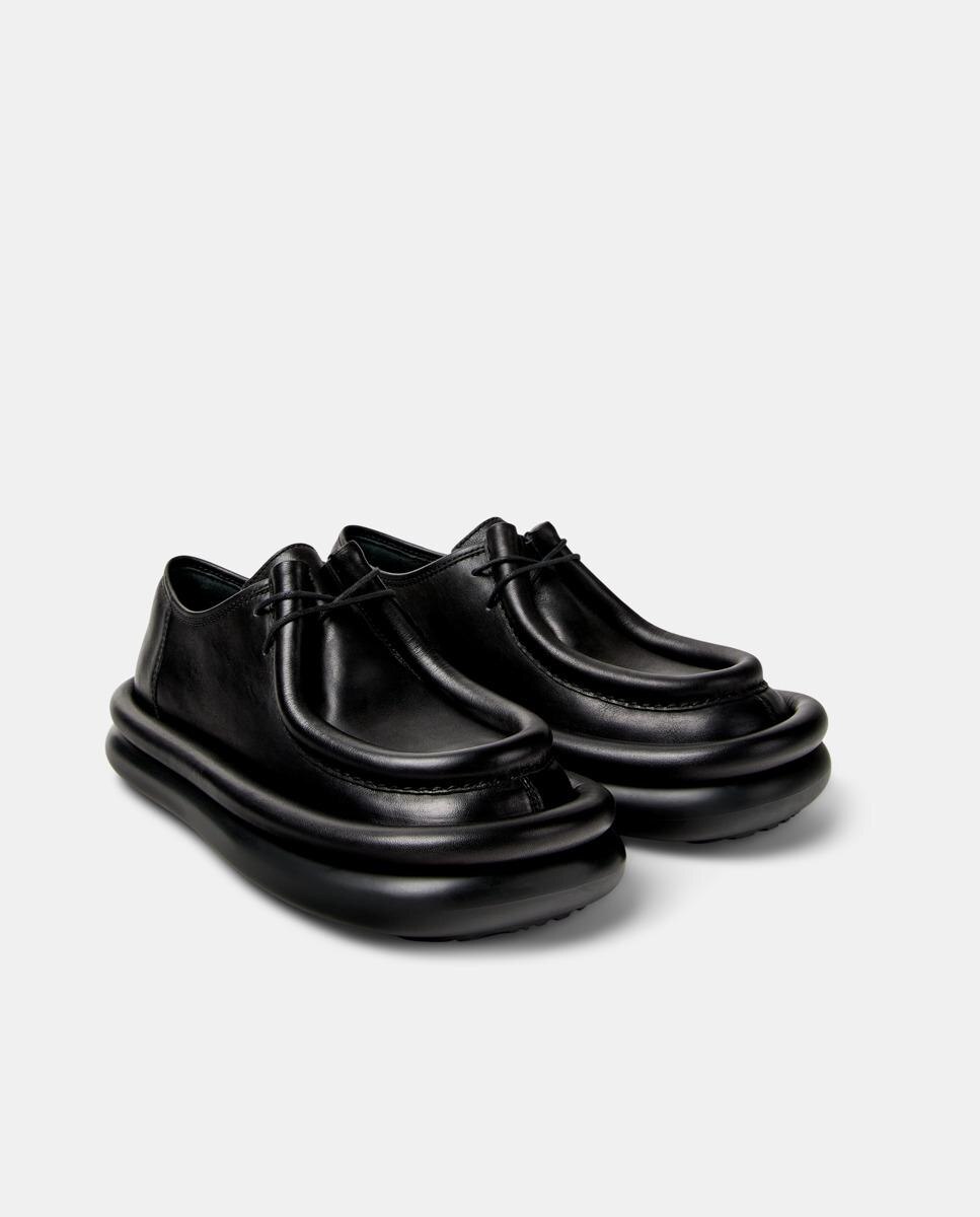 Sapatos de Cordões Aqua com Plataforma Preto-5