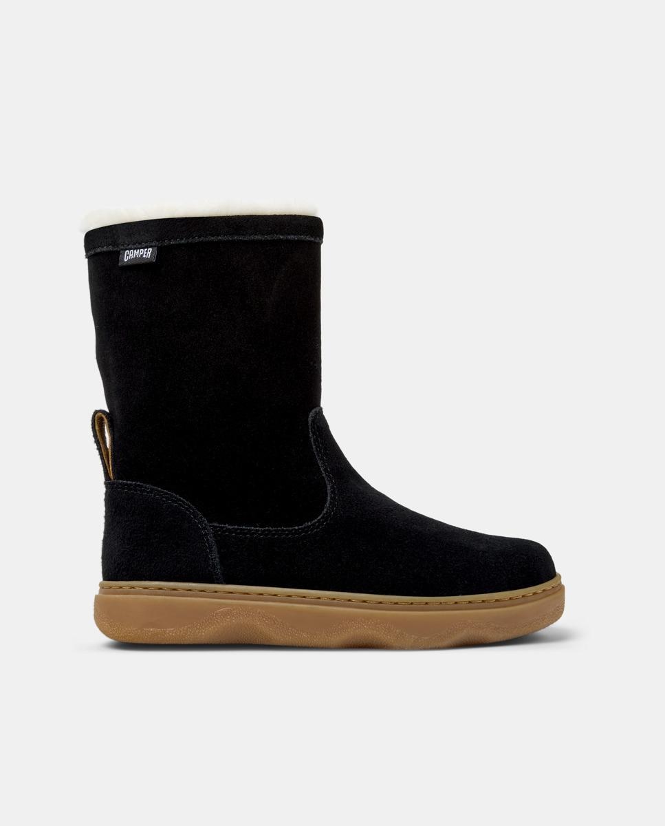 Botins Kiddo de Pele Camper Preto-1