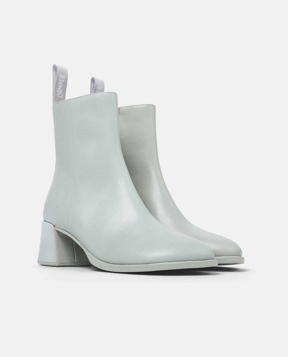 Botins de Pele Kora Cinzento-claro-5