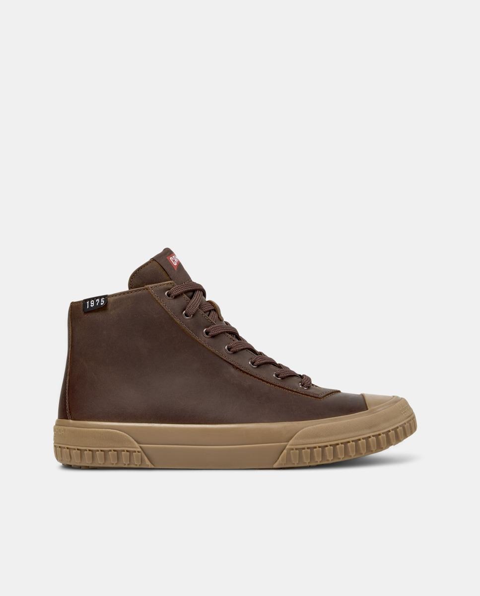 Sapatilhas de Pele Camaleon 1975 Tipo Bota Castanho-1