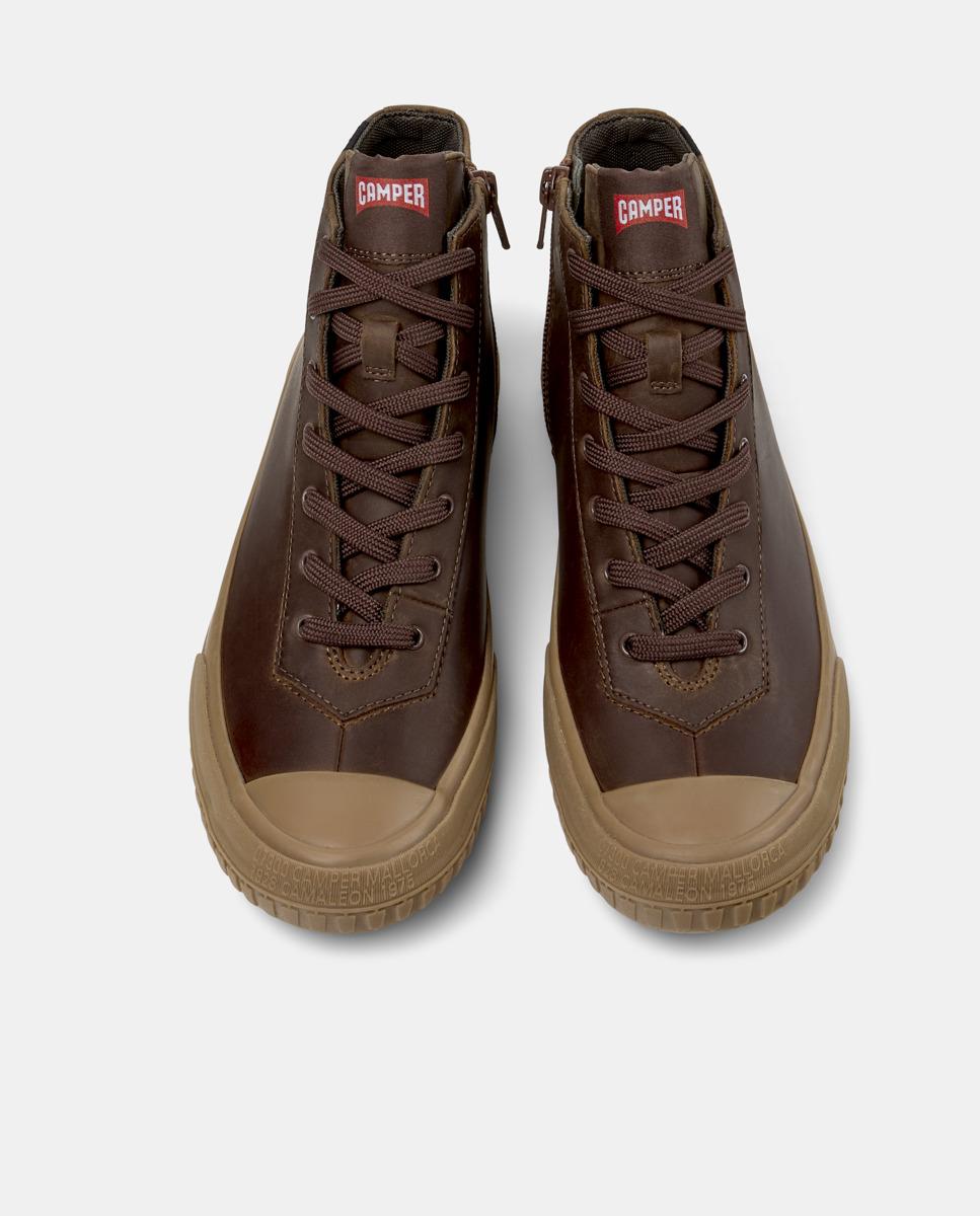 Sapatilhas de Pele Camaleon 1975 Tipo Bota Castanho-2