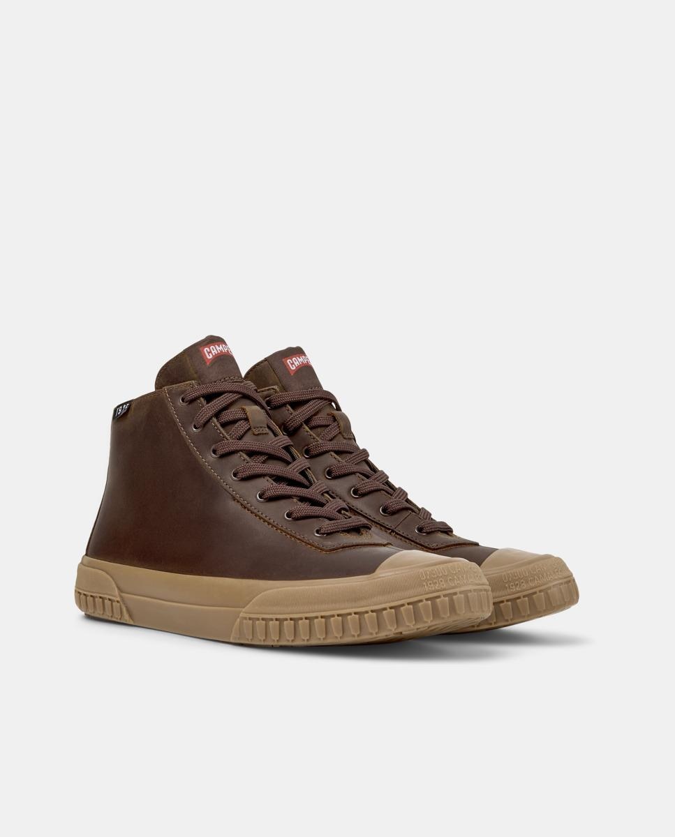 Sapatilhas de Pele Camaleon 1975 Tipo Bota Castanho-5