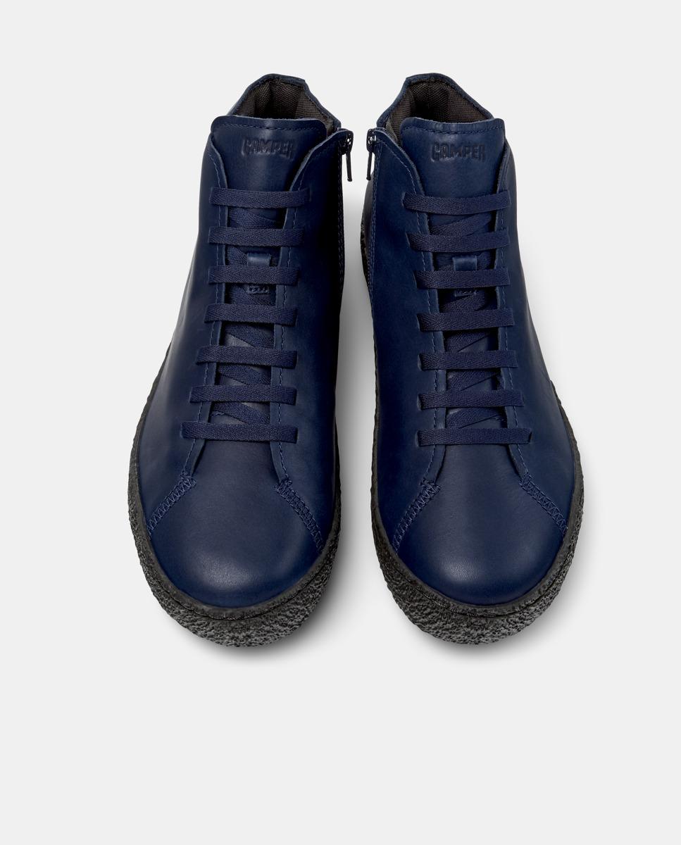 Sapatilhas Desportivas de Pele Peu Terreno Tipo Bota Azul-2