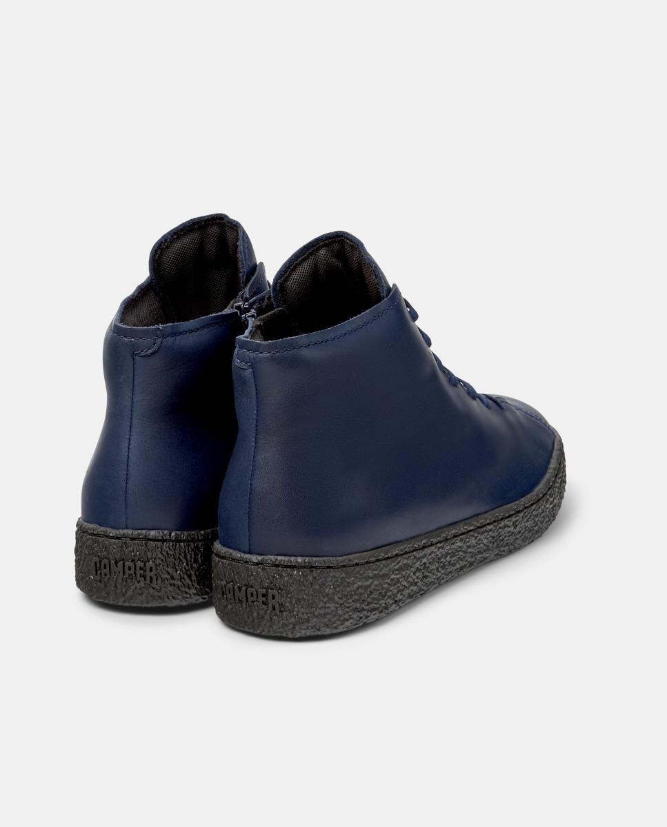 Sapatilhas Desportivas de Pele Peu Terreno Tipo Bota Azul-3