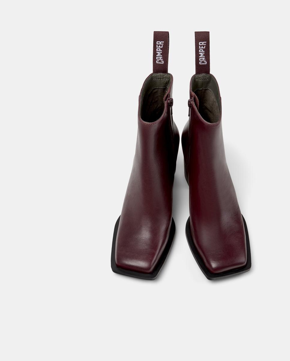 Botins de Pele Karole Bordeaux-2