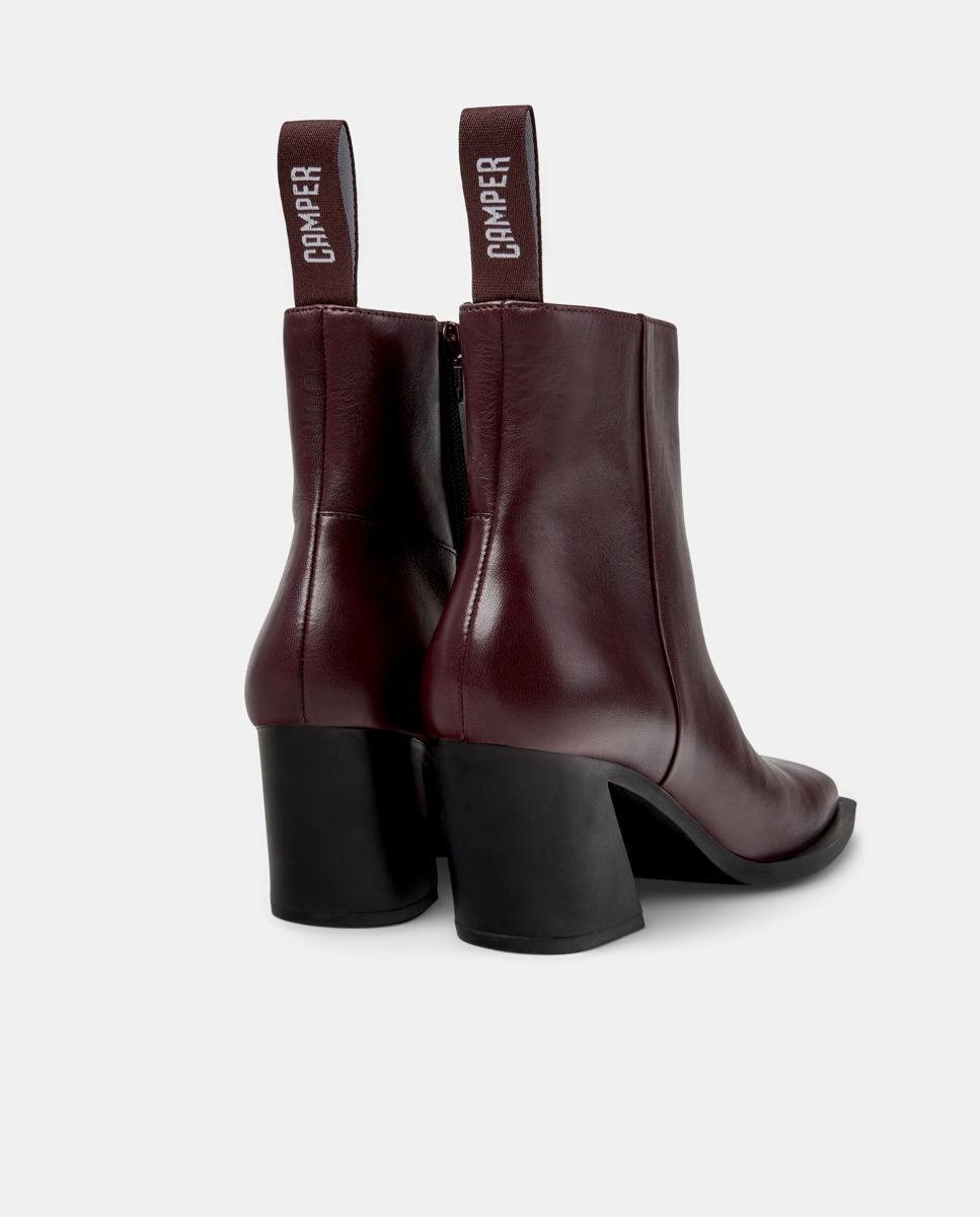 Botins de Pele Karole Bordeaux-3