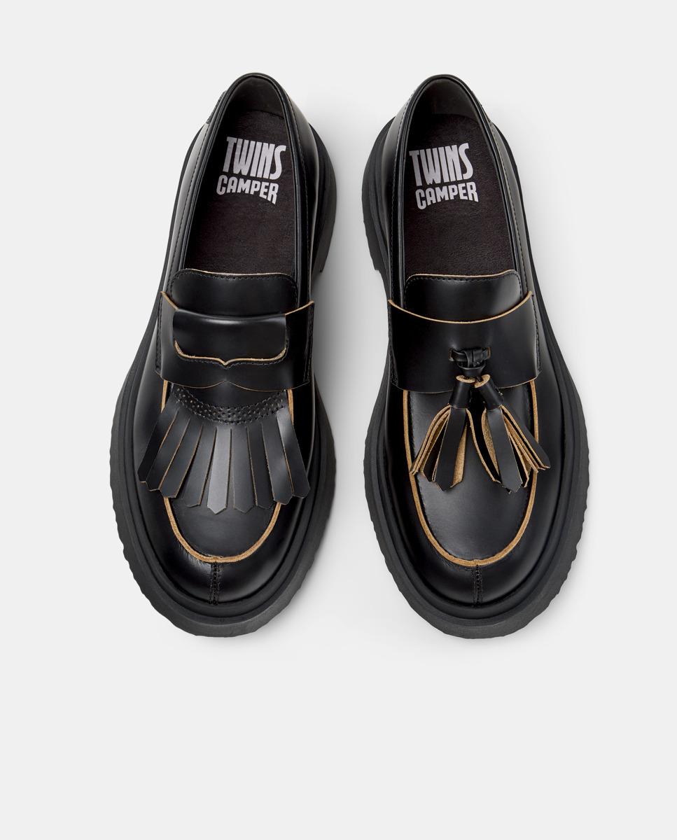 Mocassins de Pele Walden Twins Preto-2