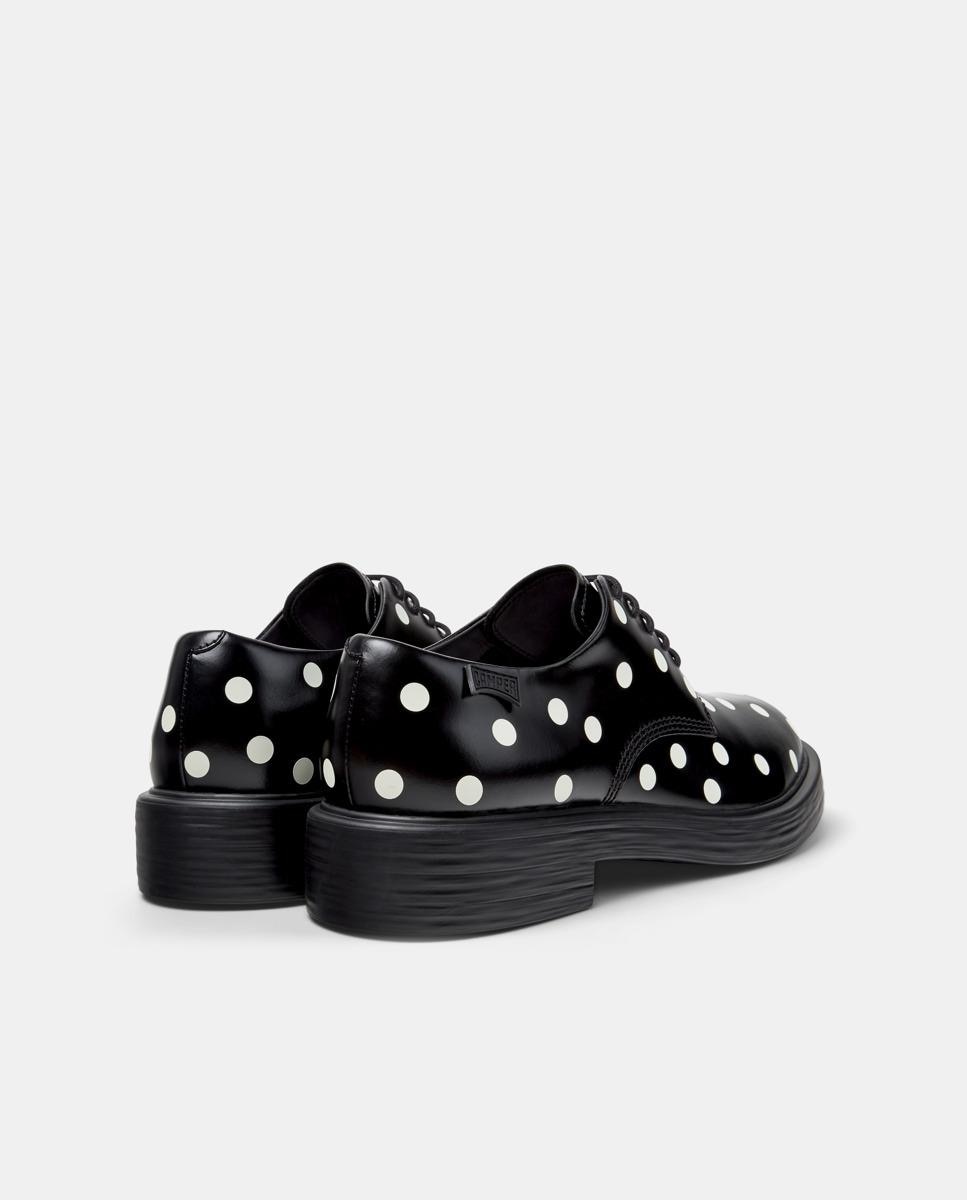 Bluchers de Pele Dean Preto / Branco-3