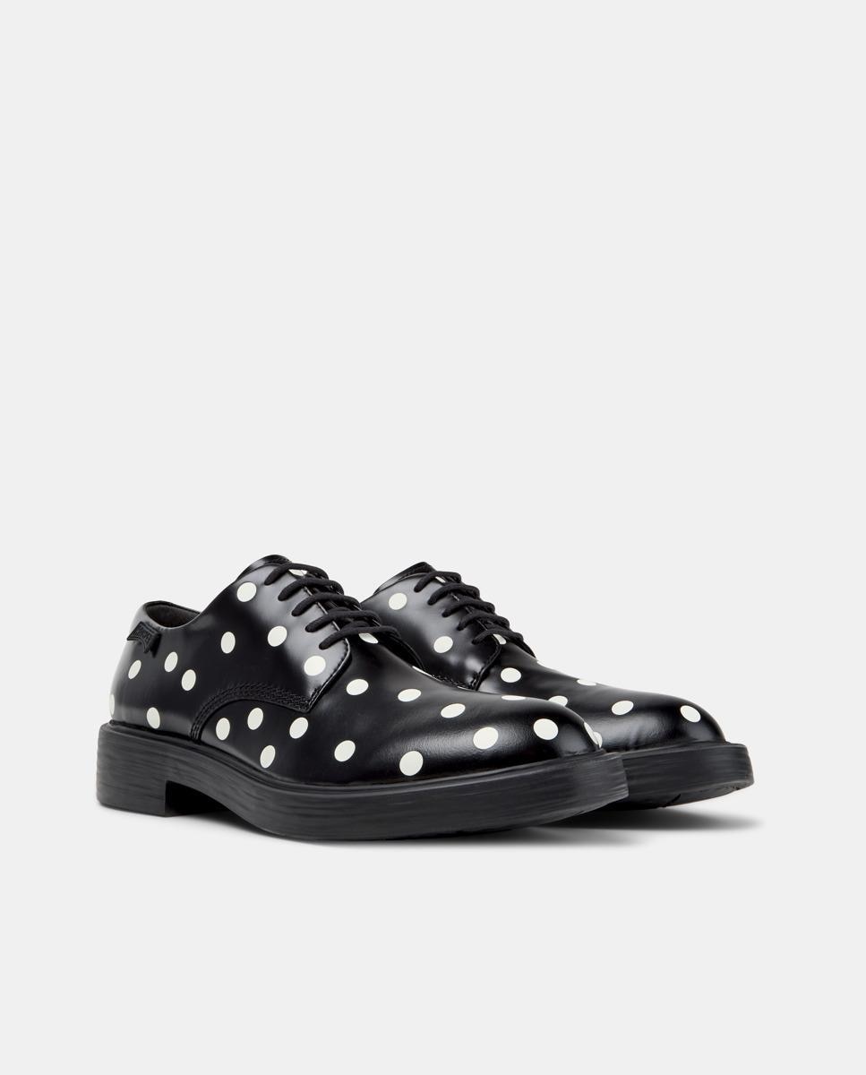 Bluchers de Pele Dean Preto / Branco-5
