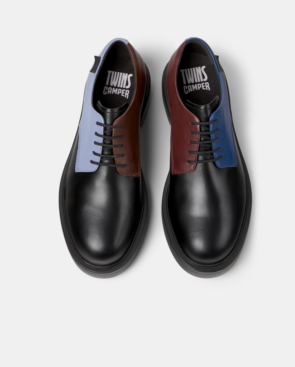 Bluchers de Pele Dean Preto / Azul-2