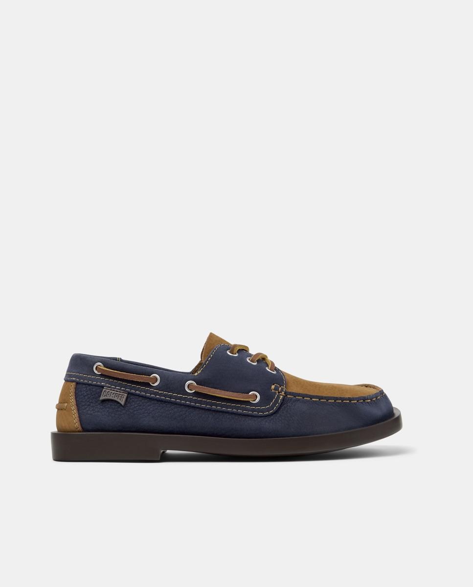 Bluchers de Pele Don Twins Azul-marinho-1