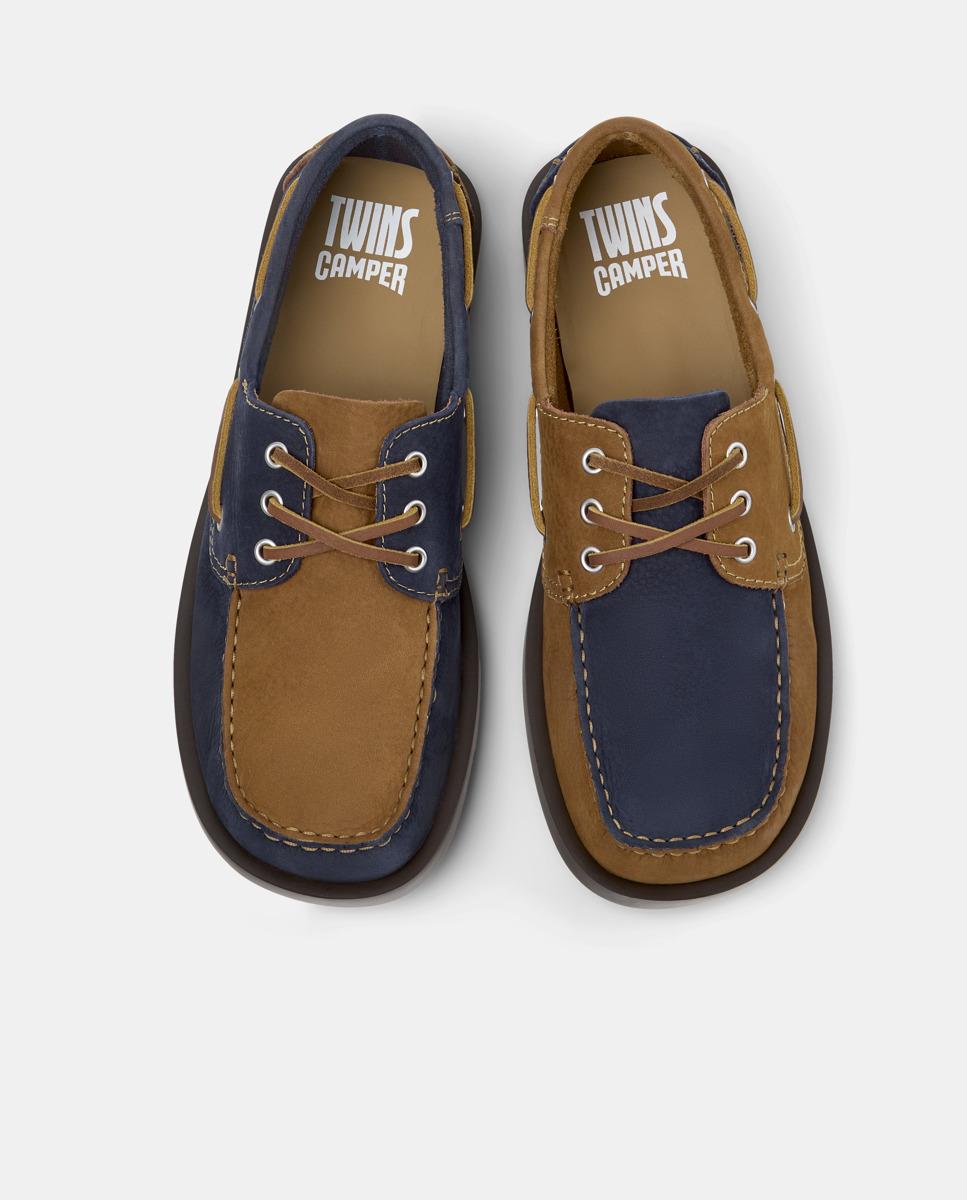 Bluchers de Pele Don Twins Azul-marinho-2