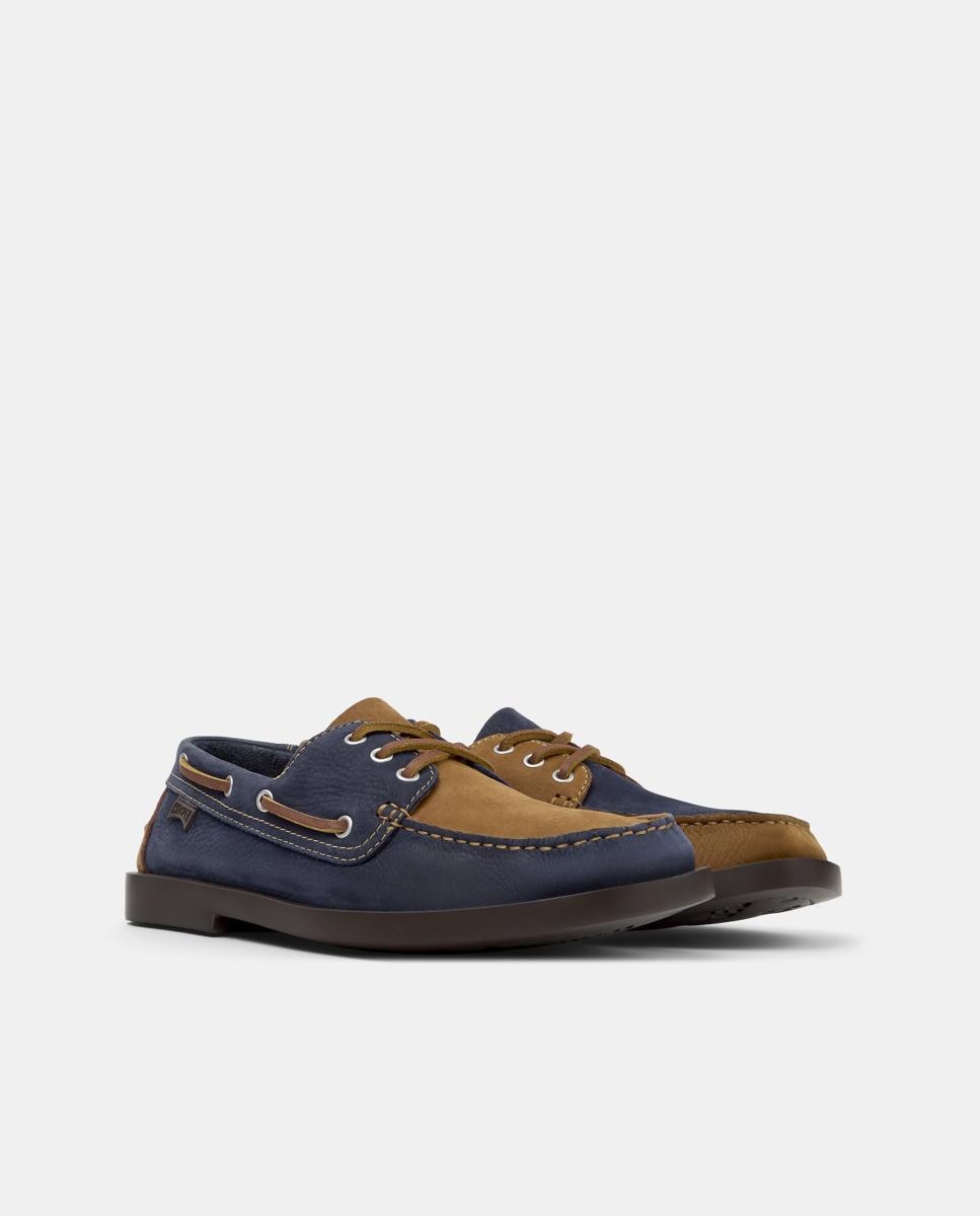 Bluchers de Pele Don Twins Azul-marinho-5